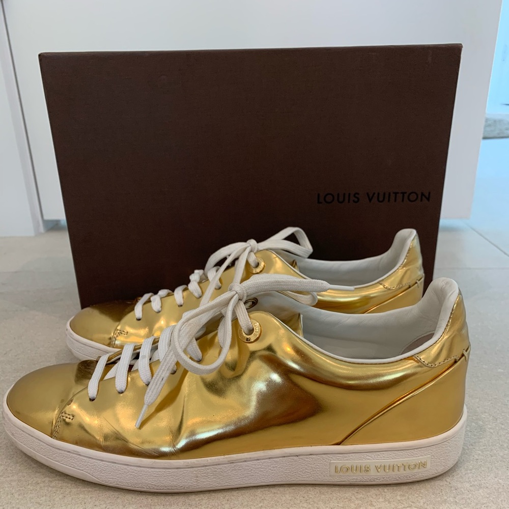 Louis Vuitton gold frontrow sneakers